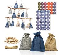 DuneDesign Advent calendar self fill 2025 - DIY Kit 24 fabric bags with garland and sticker set - Christmas calendar to fill yourself Advent bags to fill yourself Children