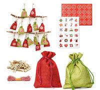 DuneDesign Advent calendar self fill 2025 - DIY Kit 24 fabric bags with garland and sticker set - Christmas calendar to fill yourself Advent bags to fill yourself Children