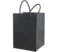 DuneDesign Artificial Felt Laundry Hamper 43x38x60cm Bag for storage toys Grey