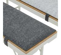 DuneDesign Set of 2: Felt Beer Garden Bench Cushions 120x25cm - Reversible Two Tone - Folding Seat Pad 10mm Thick - Outdoor Pub Seating Cover for Oktoberfest Festival Garden Comfort for Patio Dining