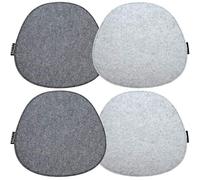 DuneDesign Soft Felt Cushion for Chairs CHIC Set of 4 Grey Oval 40x37cm