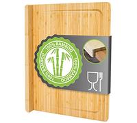 DuneDesign Worktop Chopping Board Counter Edge - 44x34x2 Bamboo Worktop Chopping Board - Bamboo Cutting Board with Lip - Bamboo Kitchen Worktop Bread Chopping Board Pasta Board Wooden Worktop Saver