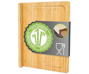 DuneDesign Worktop Chopping Board Counter Edge - 44x34x2 Bamboo Worktop Chopping Board - Bamboo Cutting Board with Lip - Bamboo Kitchen Worktop Bread Chopping Board Pasta Board Wooden Worktop Saver