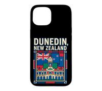 Dunedin New Zealand Flag Clock Tower Vintage Art Case for iPhone 15