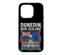 Dunedin New Zealand Flag Clock Tower Vintage Art Case for iPhone 15 Pro