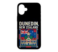 Dunedin New Zealand Flag Clock Tower Vintage Art Case for iPhone 16 Plus
