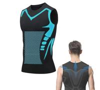 Duneva Slimming Vest Compression Shirt, Men Compression Tank Top, Ionic Compression Body Shaper Vest (UK, Alpha, 3XL, Regular, Regular, Black)