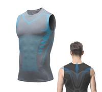Duneva Slimming Vest Compression Shirt, Men Compression Tank Top, Ionic Compression Body Shaper Vest (UK, Alpha, XL, Regular, Regular, Gray)