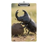 Dung Beetle Rolling Ball Clipboard,Decorative Clip Board Acrylic Clipboards with Low Profile Metal Clip for Office,Teachers,Standard Letter Size 8.5x12.5