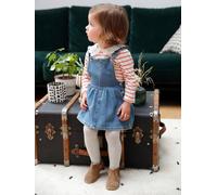 Dungaree Dress with Frilly Straps in Denim for Babies stone