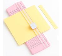 Dungaree Queen Pink Mini Paper Cutter, Portable Guillotine Trimmer A4 A5, Craft Scrapbooking Tool for Paper Label Card & Photos, DIY Scrapbook