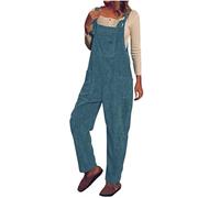 Dungarees for Women UK Corduroy Bib Jumpsuits Trousers with Multi Pockets Sleeveless Plain Overalls Pants Fall Winter Baggy Playsuit Lightweight Warm Onesie Rompers Sports Casual Wear