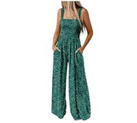 Dungarees for Women UK Loose Breathable Cotton Linen Jumpsuits & Playsuits Classic Elegant Solid Pockets Baggy Overalls Adjustable Strap Square Neck Rompers Floral Printed Casual Loungewear Going Out
