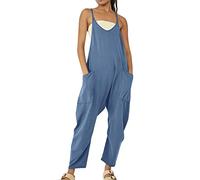 Dungarees for Women UK Summer Jumpsuit for Women UK Floral Hippy Clothes Wide Leg Baggy Playsuit Plus Size Boho Overalls with Pockets Women's Travel Clothes Harems Playsuits Tall Jumpsuit