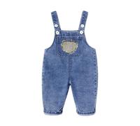 Dungarees Jeans Toddler Denim Overalls Infant Baggy Jeans Heart Patchwork Baby Boys Girls Suspender Trousers Pocket Cute Jeans Blue Grey