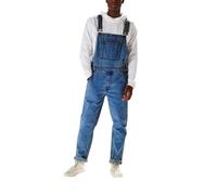 Dungarees Mens Adjustable Straps Denim Overalls with Pockets Regular Fit Tapered Leg Workwear Wash Heavy Duty Jean Jumpsuit Stretch Work Jeans for Men Streetwear Plus Size