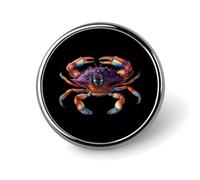 Dungeness Crabs Round Brooch Badges Pin Metal Lapel Pins Jewellery
