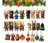 Dungeon & Cats Advents Calendars 2025, 24-Day Surprise Christmas Countdown Calendar, With Collectible 2d Ornaments, A Surprise Present for Cat Lovers and Fantasy Gamers