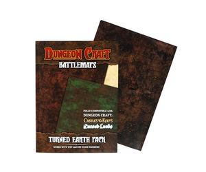 DUNGEON CRAFT Battle Map for DND & RPG - Double-Sided Gloss Laminated 24"x33" Mat with 1" Grid - Wet/Dry Erase Tabletop Terrain - Turned Earth Pack