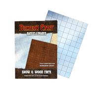 DUNGEON CRAFT Wood and Snow Battle Map - Double-Sided Waterproof Gloss Terrain Mat - Compatible with DND & TTRPG - 33 x 24 Inch Tabletop Grid