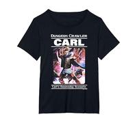 Dungeon Crawler Carl Vintage Paperback Illustration Book T-Shirt, Women's Plus, Black, 2X