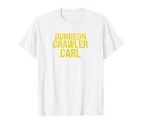 Dungeon Crawler Carl Yellow Text Logo LitRPG Series Book T-Shirt, Men, White, 5X-Large