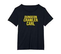 Dungeon Crawler Carl Yellow Text Logo LitRPG Series Book T-Shirt, Women's Plus, Black, 3X