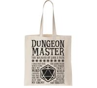Dungeon Master: The Weaver of Lore's Fate Canvas Tote Bag - Reusable Cotton Shopping Bag, Natural Canvas Tote Bag - Reusable Cotton Shopping Bag, Natural