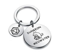 Dungeon Meowster Keychain Funny DND Gamer Cat Lover Gift Dungeons and Cat RPG Gift