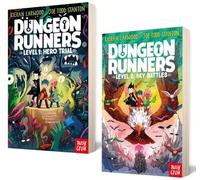 Dungeon Runners Series By Kieran Larwood Illustrated 2 Books Collection Set (Level 1: Hero Trial & Level 2: Sky Battles)