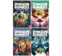 Dungeon Runners Series By Kieran Larwood Illustrated 4 Books Collection Set (Level 1: Hero Trial, Level 2: Sky Battles, Level 3: Ocean Chase & Level 4: Fang Attack)