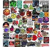 Dungeons and Dragons 50CT Sticker Pack Large Deluxe Stickers Variety Pack - Laptop, Water Bottle, Scrapbooking, Tablet, Skateboard, Indoor/Outdoor - Set of 50