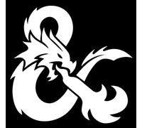 Dungeons and Dragons Decal White Vinyl Sticker | Cars Trucks Vans Walls Laptop| White |5.5 x 5.5 in| MAZ-399