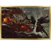 Dungeons and Dragons - Drizzt vs Demogorgon Wall Poster, 22.4L" x 14.7W", Gold Framed Version