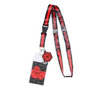 BioWorld Merchandising Lanyard Dungeons and Dragons Logo with D20 Dice Rubber Charm ID Badge Holder