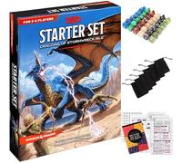 Dungeons and Dragons Starter Set - 6th Edition, Dragons of Stormwreck Isle Bundled with 6 Dice Sets, Flannel Bags, Master Screen, Heroes, Miniatures, Printable Materials - DnD Starter kit