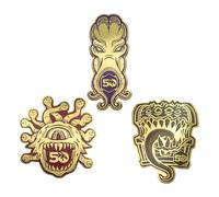 Dungeons & Dragons 50th Anniversary Pin Badge Set - Limited Edition Gods Collection - Set of 3 Premium Coloured Metal Pins - Official D&D Collectible Gift for Players & Dungeon Masters