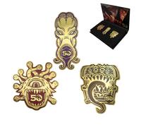 Dungeons & Dragons 50th Anniversary Set of 3 Limited Edition Gold Coloured Gods Metal Pin Badges Dungeons & Dragons Multicolor