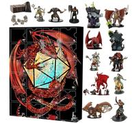 Dungeons Dragons Advent Calendar 2024, 24 Day DND Miniatures Figures Christmas Countdown Calendar, Dungeons Dragons Toy Advent Calendar, Collectible Dragon Statue Playset, for Adults & Kids