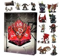 Dungeons Dragons Advent Calendar 2024, 24 Day DND Miniatures Figures Christmas Countdown Calendar, Dungeons Dragons Toy Advent Calendar, Collectible Dragon Statue Playset, for Adults & Kids
