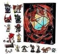 Dungeons Dragons Advent Calendars 2025-24 Days Dragon Pendant Christmas Countdown Calendar 2025, 2D Dungeons Ornaments Advent Calendar Funny Dragons Figures Christmas Tree Decorations