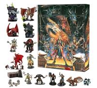 Dungeons Dragons Advent Calendars 2025-24 Days Dragon Pendant Christmas Countdown Calendar 2025, 2D Dungeons Ornaments Advent Calendar Funny Dragons Figures Christmas Tree Decorations