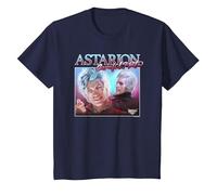 Dungeons & Dragons Astarion Careful Bite Retro Portrait T-Shirt, Youth, Navy Blue, Large