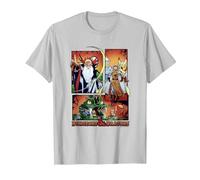Dungeons & Dragons Character Group Shot Comic Panels T-Shirt, Men, Silver Grey, 3X-Large