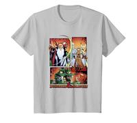 Dungeons & Dragons Character Group Shot Comic Panels T-Shirt, Youth, Silver Grey, Medium
