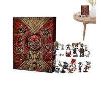Dungeons Dragons Christmas Calendar Advent 2025 | 24 Days Christmas Countdown Calendar With 24pcs Dragon Statue Ornaments,Funny Cartoon Figures Tree Decorations
