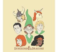 Dungeons & Dragons D&D Cartoon The Party Unisex T-Shirt - White Vintage Wash - S - White Vintage Wash