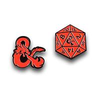 Dungeons & Dragons D20 Die and Ampersand Exclusive Enamel Pin Set