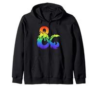 Dungeons & Dragons Gradient Rainbow Pride Logo Zip Hoodie