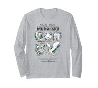 Dungeons & Dragons Know Your Monsters Pencil Sketch Chart Long Sleeve T-Shirt